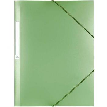 Carpeta de Tres Solapas con Goma y Carchivo Metalizado en Verde