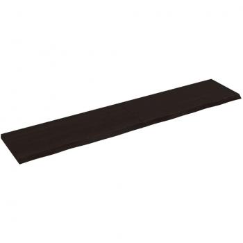 Estante de Pared Madera Roble Macizo Tratado Gris Oscuro 200x40x(2-4) cm