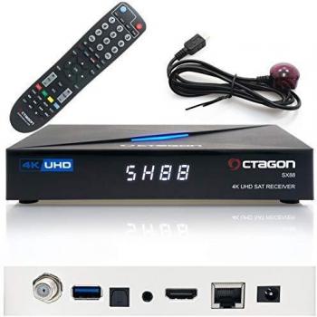 Receptor Multistream SAT Octagon SX88 4K UHD S2 + IPTV con HDMI, USB y lector de tarjetas H.265