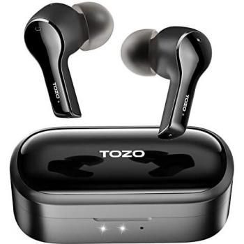 TOZO T9 True Wireless Earbuds ENC 4 Mic Call Noise Canceling Bluetooth 5.0 Headphones IPX7 Waterproof Built-in Mic Earbuds Black