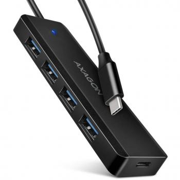 AXAGON HUE-C1C 4-Port USB-C Travel Hub with 5Gbps Speed and Power Input
