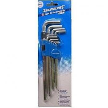 Silverline 589679 Juego de llaves de allen en L con estuche en pulgadas