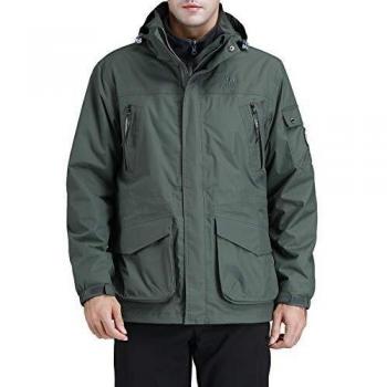 CAMEL CROWN Chaquetas Softshell Hombre, 3 en 1 Chaqueta Esquiar Hombre Invierno, Impermeable Cortavientos de Lana Abrigo Deportivo para Senderismo Esquiar