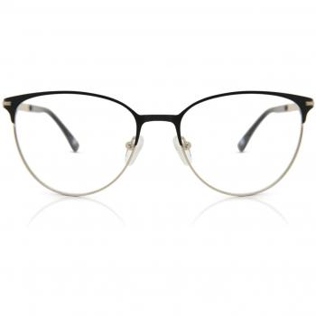 Gafas Cat Eye Montura Completa Metálica Negras para Mujer - Gafas Recetadas Anti-Azules - SmartBuy Collection