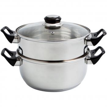 Quid Gastro Fresh Set Vaporera + Cacerola 22Cm con Tapa INOX, Acero Inoxidable, 9.43 cm