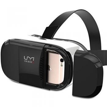 Umi VR Gafas de Realidad Virtual 3D, Video Virtual con Lentes Ajustables Headset VR Box 3, Cinta de Sujeción Para la Cabeza, Gatillo Magnético Para Películas 3D / Juegos para Iphone Samsung Smartphones entre 4.7~6 pulgadas - Color Negro y Blanco