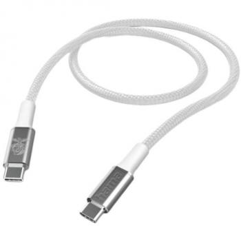 Cabo USB-C a USB-C HAMA Benfica FABRIC 2m, Blanco