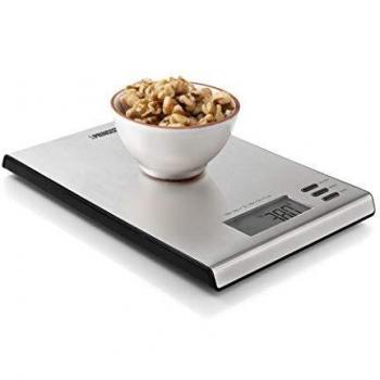 Tristar 01.492943.01.001 - Báscula de cocina de acero inoxidable, capacidad máxima de 5 kg, color plata