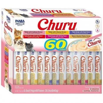 Churu Variedades de Atún (60x14 gr) - Caja de Snacks para Gatos