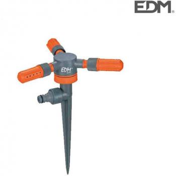 Aspersor Giratorio de Plástico con 3 Brazos y Estaca tipo Pincho EDM 74641