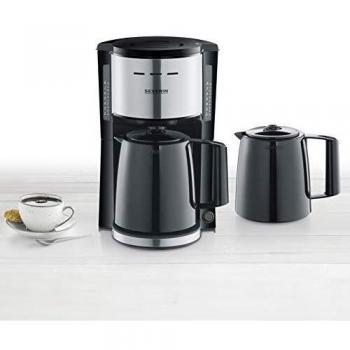 Cafetera de Filtro Severin KA 9253 con 2 Jarras Térmicas, 1000 W, Hasta 8 Tazas, Filtro Giratorio y Apagado Automático