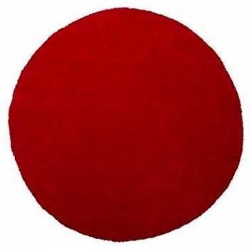 Alfombra Shaggy Roja Moderna Ø140 cm Demre de Poliéster