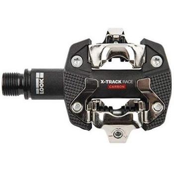 LOOK Cycle - Pedales MTB de Carbono X-Track de Carrera - Compatible con el Mecanismo Estándar SPD - Cuerpo de Carbono - Eje Cromoly+ - Gran Plataforma - Pedales Automáticos Extremadamente Fiables
