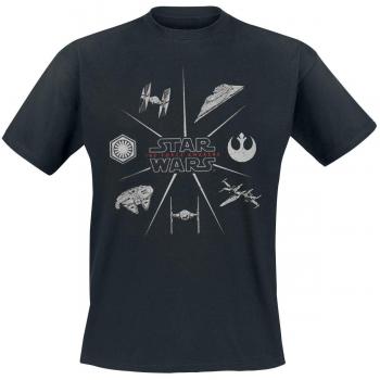 Star Wars - Ship Icons Hombres Camiseta - Negro - Tamaño Large