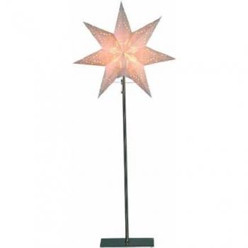 Lámpara de pie Estrella Sensy Mini 83 cm, color crema, E14, metal/papel