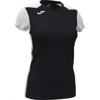Joma Record II Women's Short Sleeve Running T-Shirt Black-White