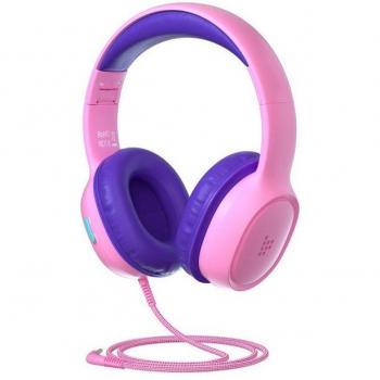 Tronsmart KH01 Kids Headphones - Foldable, Safe Volume Control 85/93dB, HD Stereo Wired Over-Ear for Boys and Girls - Blue/Pink