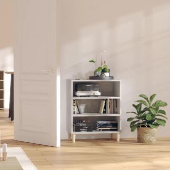 Aparador de madera contrachapada y aglomerado gris hormigón 57x35x70 cm, mueble de almacenaje de salón, armarios con puertas, cajón de madera, buffet para salón moderno, armario