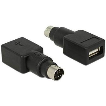 Adaptador DeLock PS/2 Macho a USB Tipo A Hembra - Negro, 4.90 cm, Data + Video