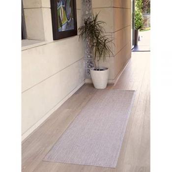 Alfombra de Vinilo Lisa Beige Antideslizante 067x240 cm - Resistente al Tránsito y Fácil Mantenimiento para Interior y Exterior