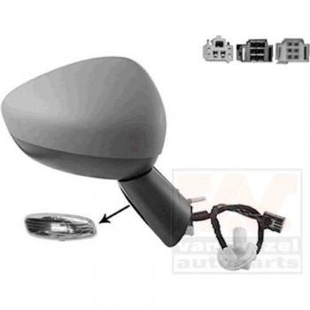 Espejo retrovisor VAN WEZEL 0954818, tipo: espejo retrovisor, características: diseño específico para vehículos, incluye soporte de montaje, acabado en color negro, cristal convexo para mayor visibilidad, cumple con estándares de calidad
