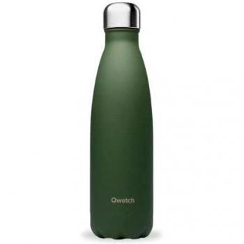 Botella Isotérmica de Acero Inoxidable Qwetch 1,5L - Kaki - 48h Frío y 16h Calor - Ecológica, Sin BPA, con Asa para Transporte