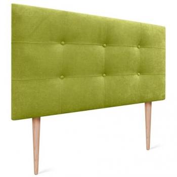 Cabecero Acolchado Capitone Tapizado en Tela Acualine Pistacho 105x115cm con Grosor de 8cm para Camas Individuales y Matrimonio