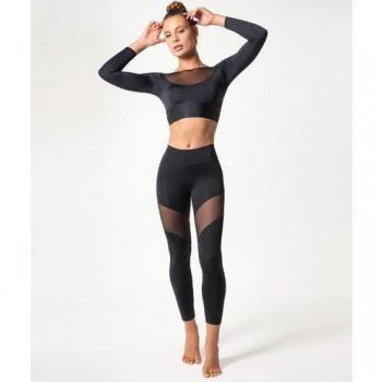 Anaissa - Legging deportivo Chipre negro talla S-M