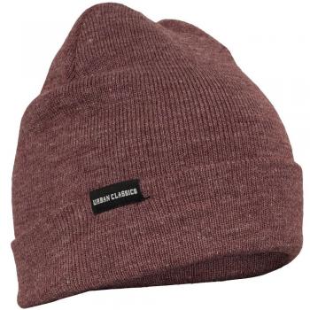 Urban Classics Unisex Basic Flap Beanie - Burgundy Melange