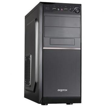 CAJA ATX APPROX NOBEL APPGXC10-1 - 2x5.25' - 1x3.5' - 2xUSB 2.0 - MICROFONO - AURICULAR - VENTILADOR 8CM - NEGRO
