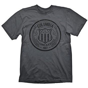 Meroncourt Bioshock Columbia Customs & Excise 1907, Camiseta para Hombre, Gris, Large