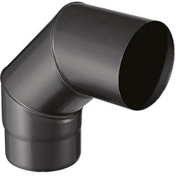 Codo de evacuación de humos - 90° - esmalte 0.7MM - negro - Ø80MM con Junta Viton para tubo Apollo Pellets