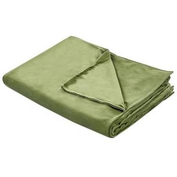 Funda de manta pesada moderna verde oscuro 100 x 150 cm tejido de poliéster Rhea