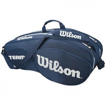 Wilson Team Iii Bolsa para 6 Bolas, Unisex Adulto, Blanco/Negro, Talla Única