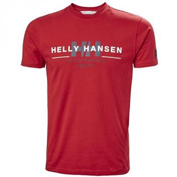 Camiseta Helly Hansen RWB Graphic roja de manga corta para hombre, talla XS