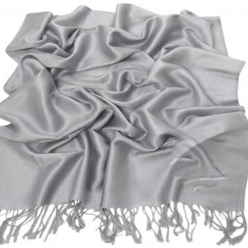 Silver Grey Solid Colour Design Shawl Pashmina Scarf Wrap Stole CJ Apparel NEW