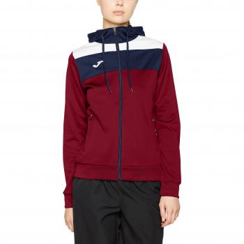 Joma Crew - Chaqueta con Capucha para Mujer, Color Burdeos, Talla L