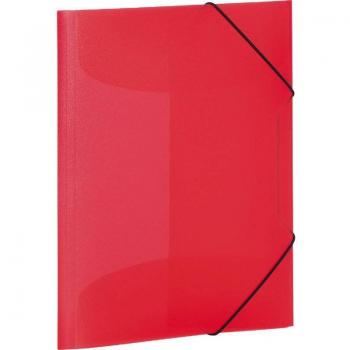 Carpeta esquinera HERMA A3 translúcida roja de polipropileno