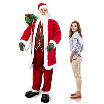 Papá Noel Gigante Musical 200cm - Canta y Baila con Sensor de Movimiento - Decoración Navideña