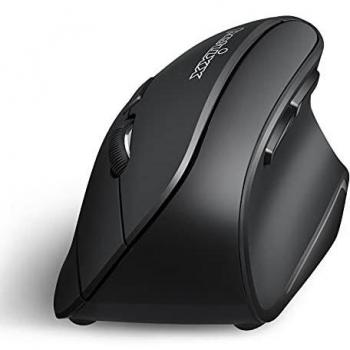 Ratón Ergonómico Bluetooth PERIMICE-804 para Windows y Tablet Android, Diestros, 6 Botones, 1600 dpi, Color Negro