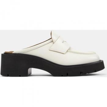 CAMPER Milah - Women's White Smooth Leather Clogs