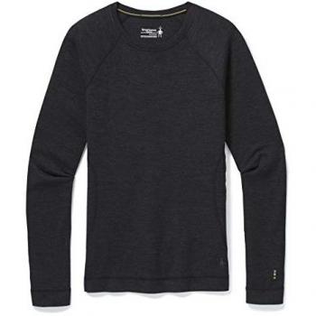 Camiseta térmica de manga larga Merino 250 Crew para mujer Smartwool, color carbón jaspeado, talla M