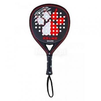 Kelme Shark Pala de Padel - Forma Mixta - Marco 100% Carbono - Cara 100% Fibra de Carbono - Núcleo Xtra Soft Eva