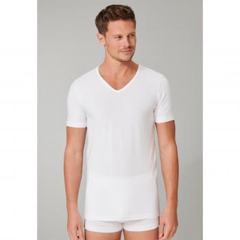 Camiseta de Hombre Schiesser 2-Pack con V-Agujero Profundo, Algodón Orgánico y Stretch, Color Blanco, Talla XXL
