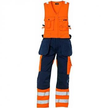 Mono de Trabajo Sin Mangas Alta Visibilidad Naranja Fluorescente/Marino Talla 44