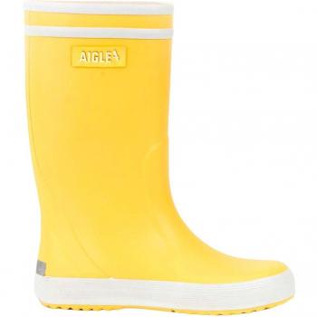 Aigle Lolly Pop 2 Children's Rain Boots, Yellow/White