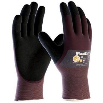 Guantes de trabajo MaxiDry 3/4 recubiertos tamaño 10, morado/negro, Nylon EN 388 PSA categoría II ATG