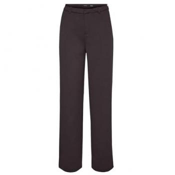 Vero Moda Women's Zamira Slim Straight Trousers Chocolate Cake XS