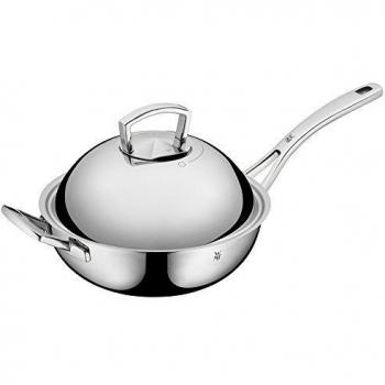 Wok Multiply 28 cm de Acero Inoxidable con Tapa Metálica y Sistema de Escape de Vapor - WMF