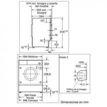 Bosch Serie 6 WIW28302ES Lavadora Integrable Carga Frontal 8 Kg 1400 RPM Clase Energética C Blanco